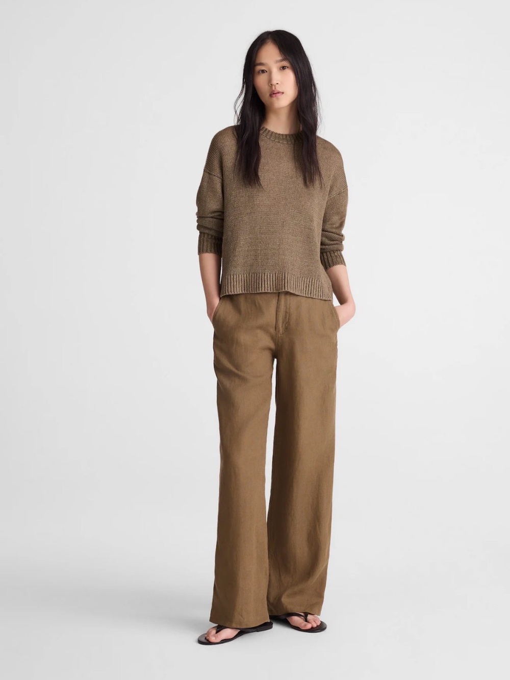 NWT Madewell Zoe Relaxed Straight Pant Linen